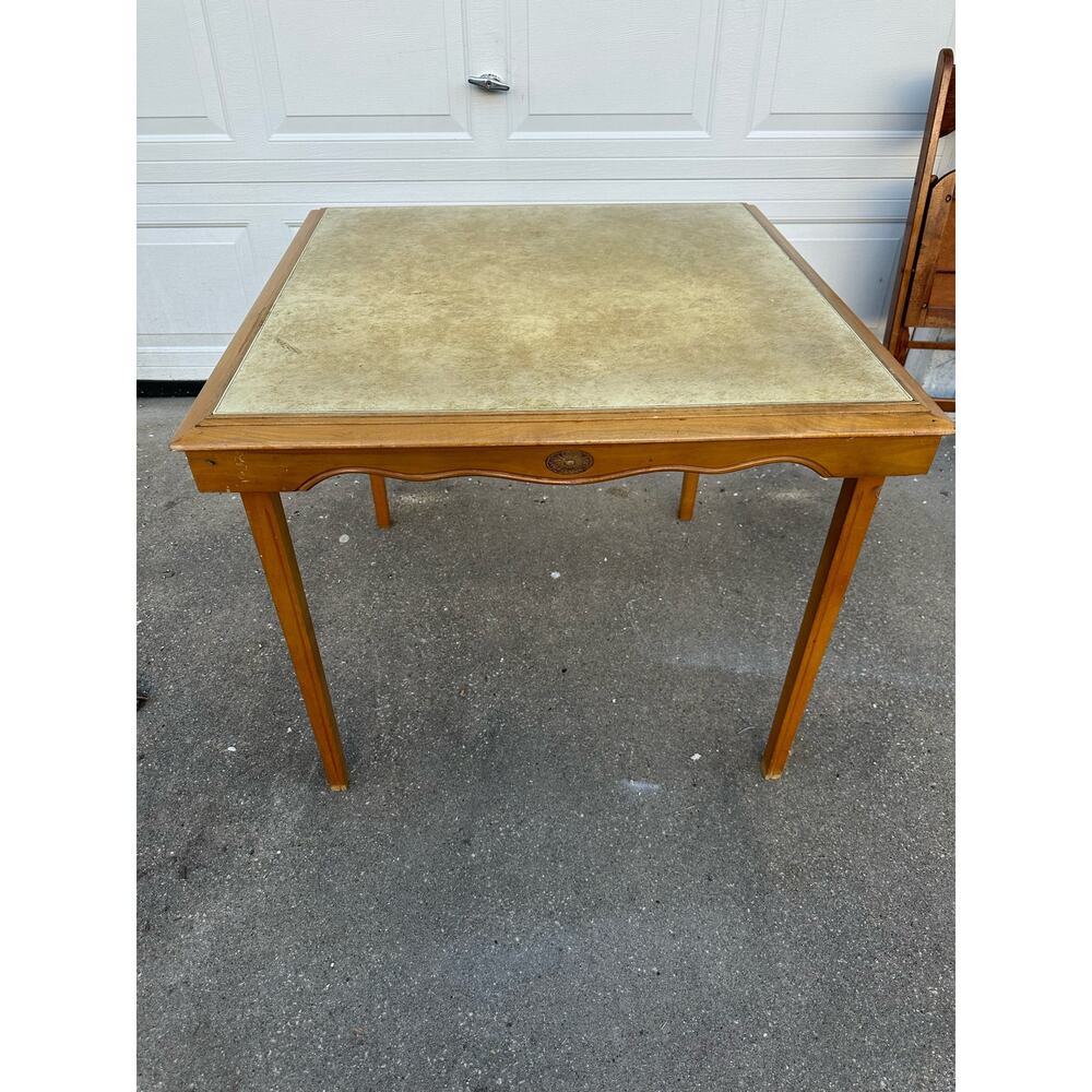 Leg-O-Matic Co, Folding, Wood, Retro, MCM Table, card table